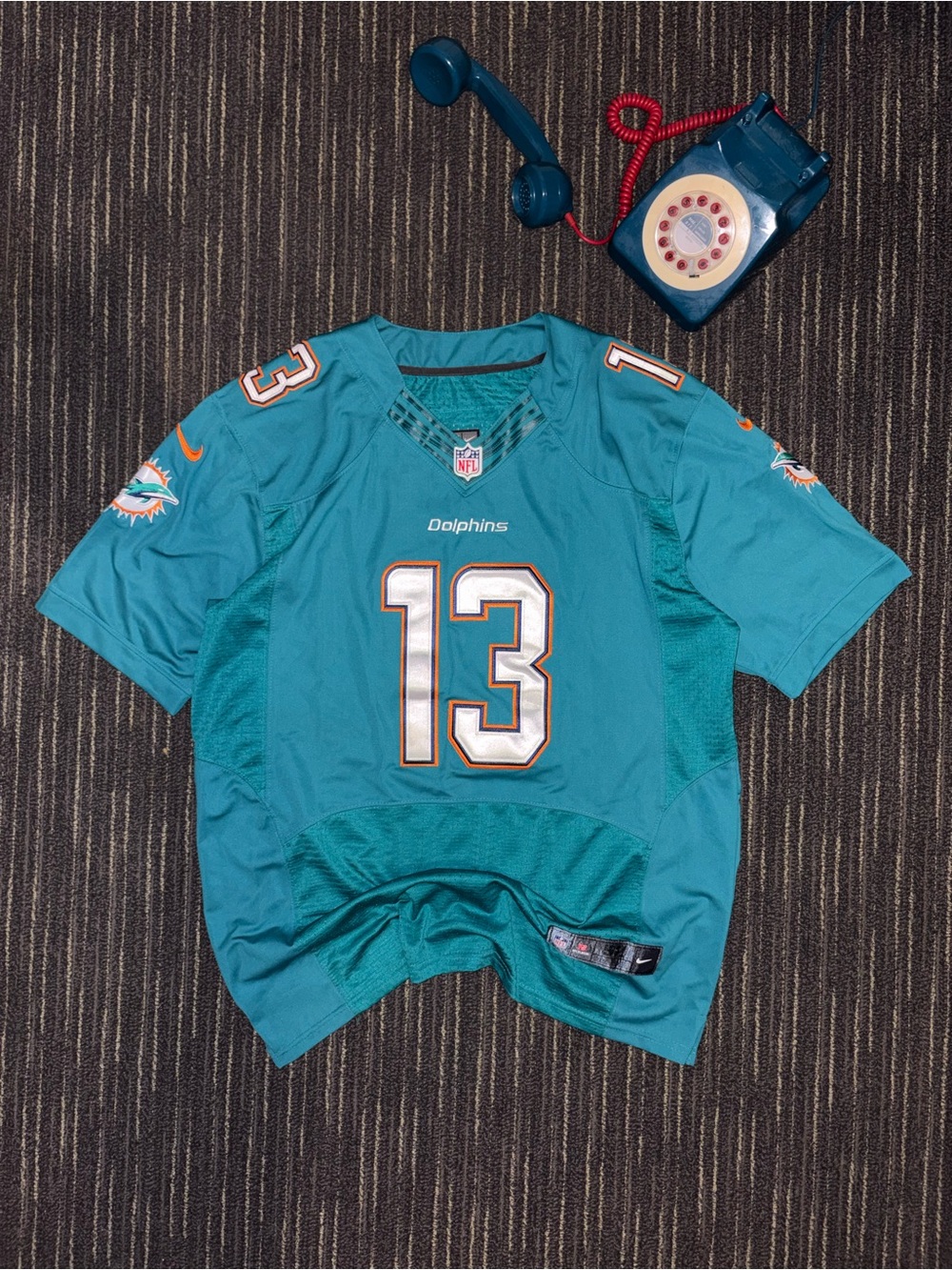 NFL Miami Dolphins Dan Marino #13 Teal Football Jersey Men’s Size 52